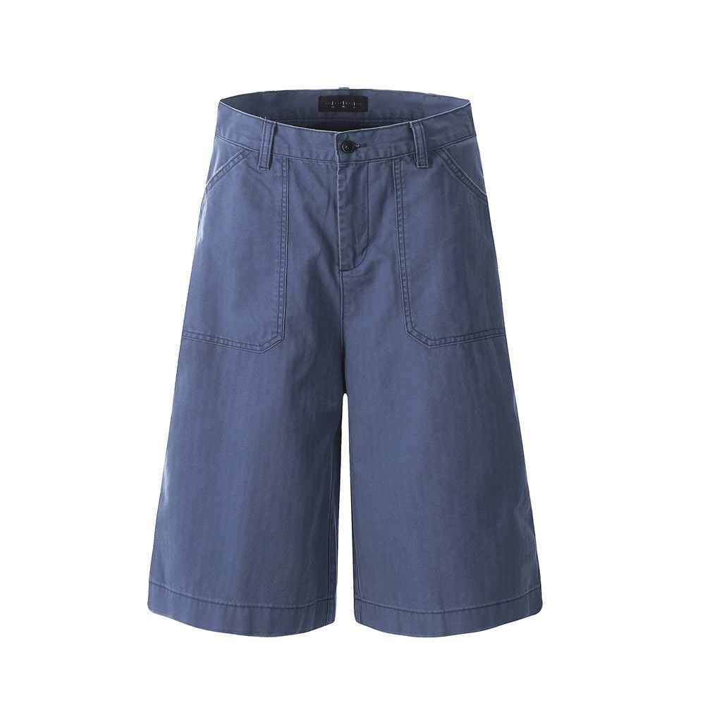Men's American street style cargo wide-leg five-point shorts for summer