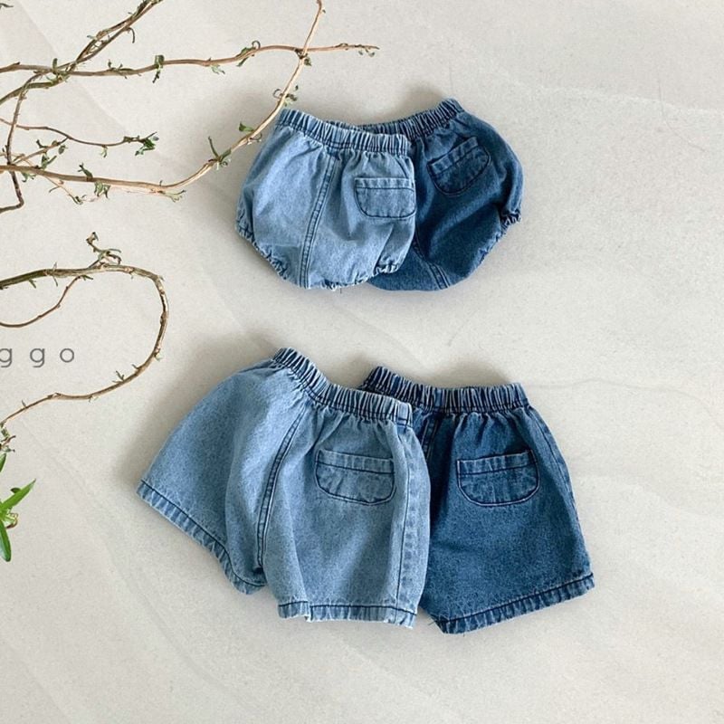 Summer Korean Denim Bloomer Shorts, Pocket Design Casual Shorts for Infant Boys Girls