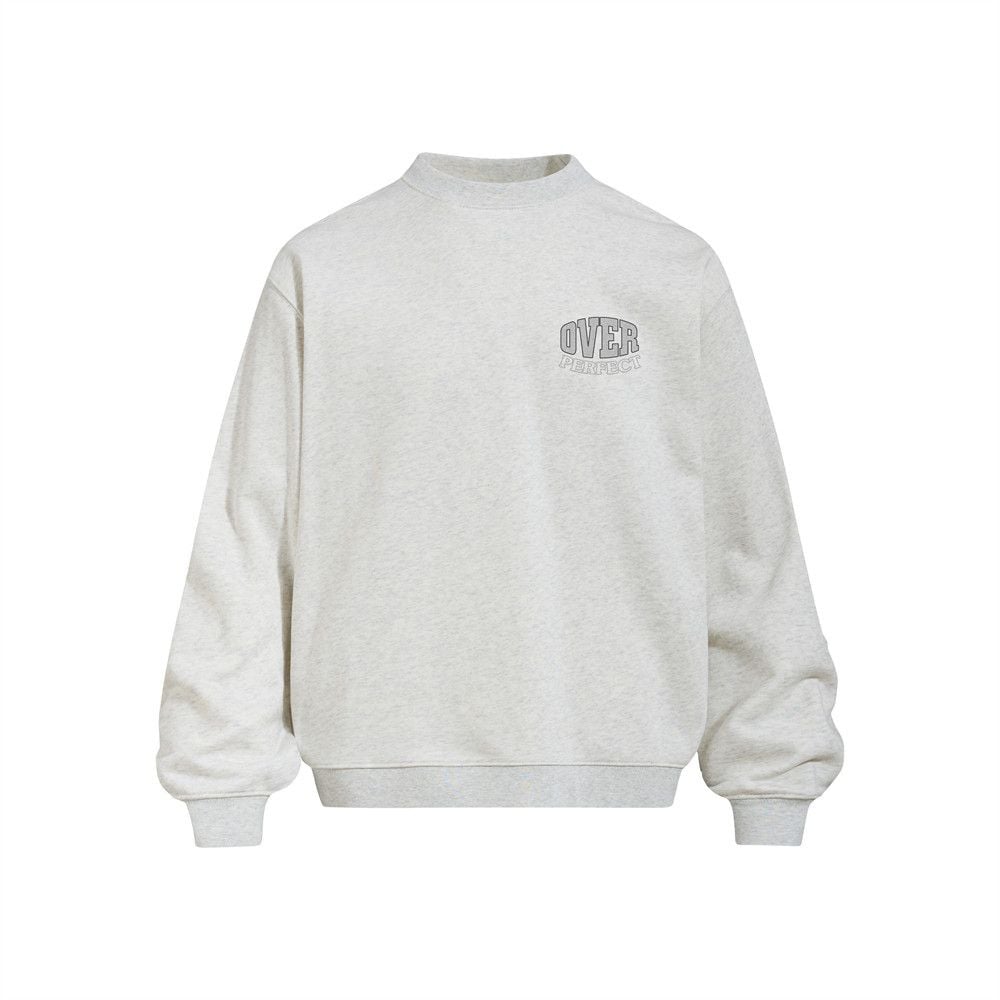 Men American‑Style Letter Print Crew Neck Pullover Sweatshirt, Heavyweight 420G Long‑Sleeve Street‑Wear Casual Sport Top for Spring Autumn