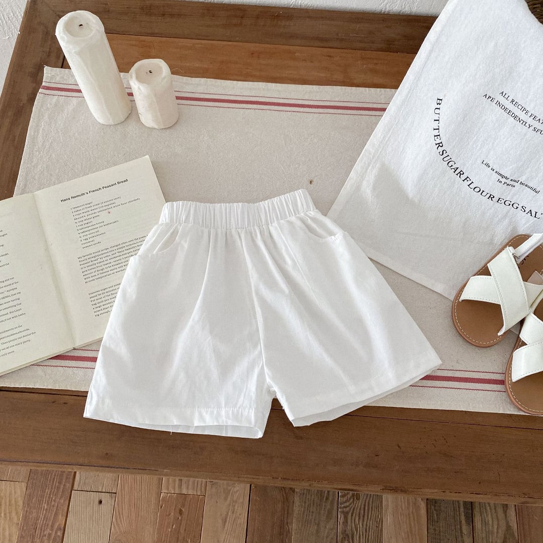 Summer Thin Cotton Shorts for Boys, Casual Pants with Pockets for Toddlers