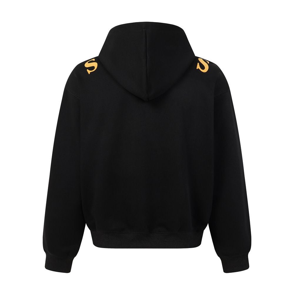 Men’s Creative Letter‑Print Pullover Hoodie, Vibe Style Loose Casual Sweatshirt