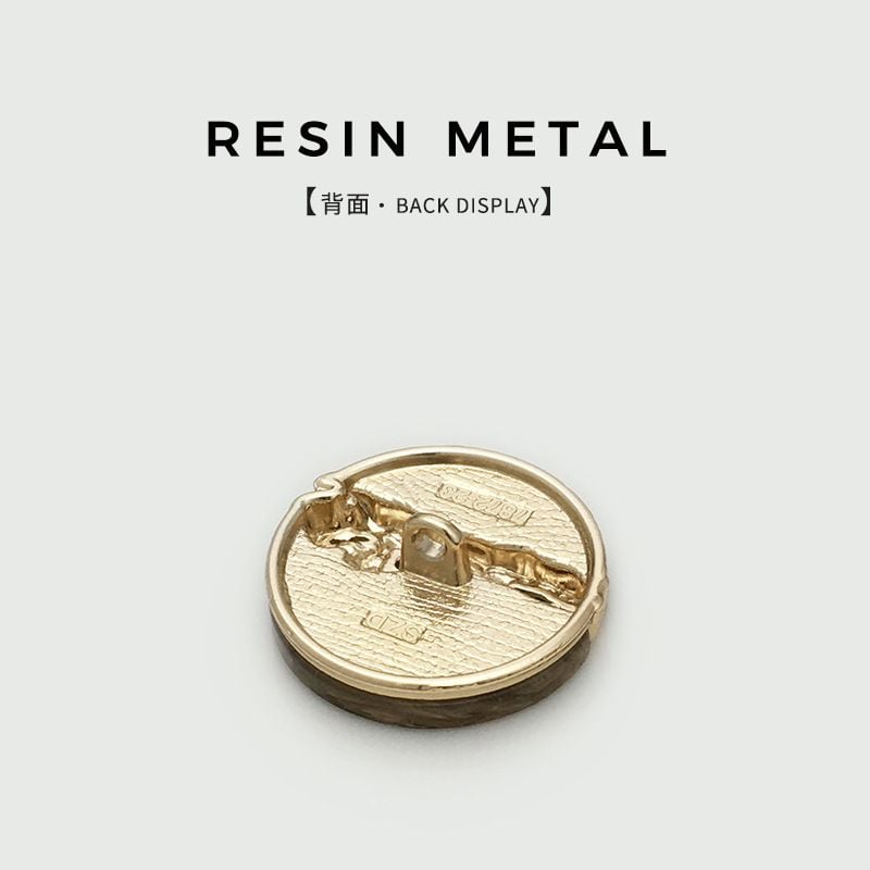 Versatile Fashion Irregular Resin & Metal Two-tone Buttons