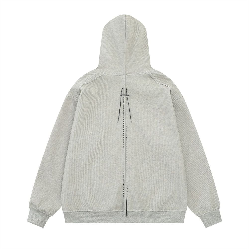 Men Vibe‑Style Pullover Hoodie, Unique Design with Raw‑Edge Splicing, Loose Casual Street‑wear Sweatshirt for Spring Autumn