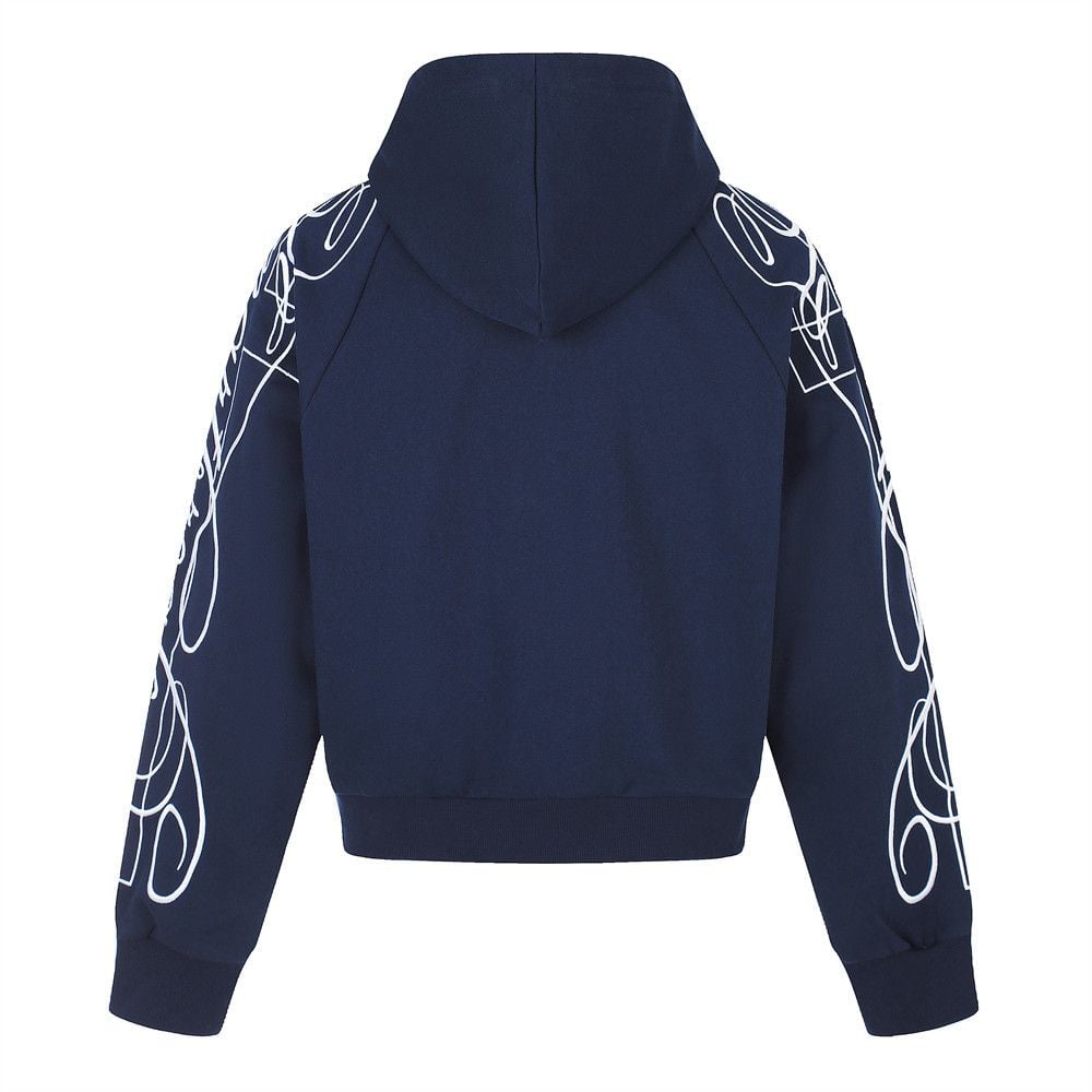 Men’s Zip‑Up Hoodie, High‑Street Streetwear Brand With Cursive Letter Embroidery, Stylish Design Casual Sweatshirt Jacket for Spring & Autumn