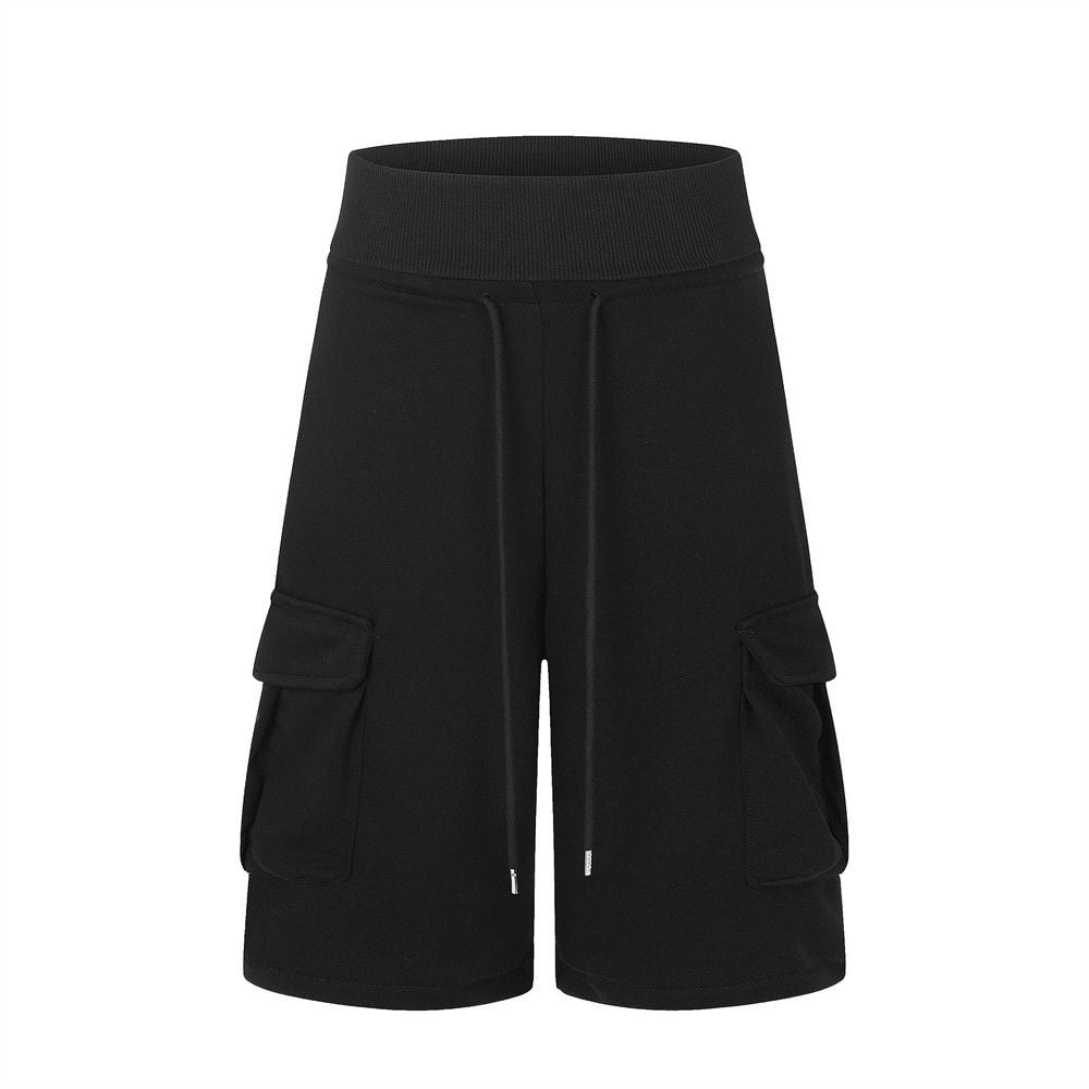 Men's Summer Solid Color Loose Vibe Trendy Cargo Seven-Point Pants