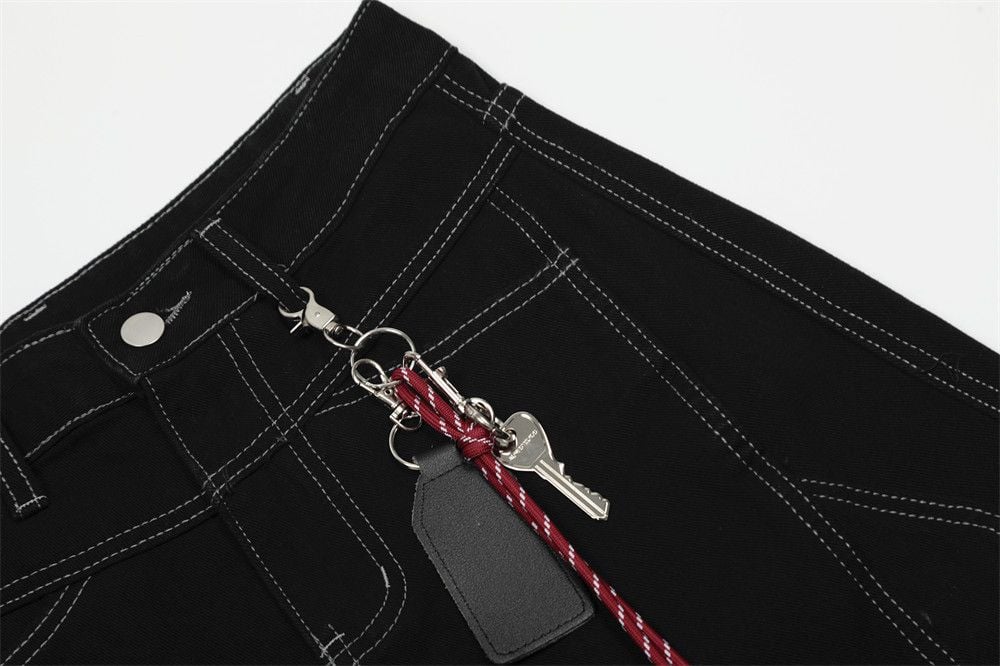 Men's Summer Loose Fit Cargo Shorts With Piping & Pendant Decoration