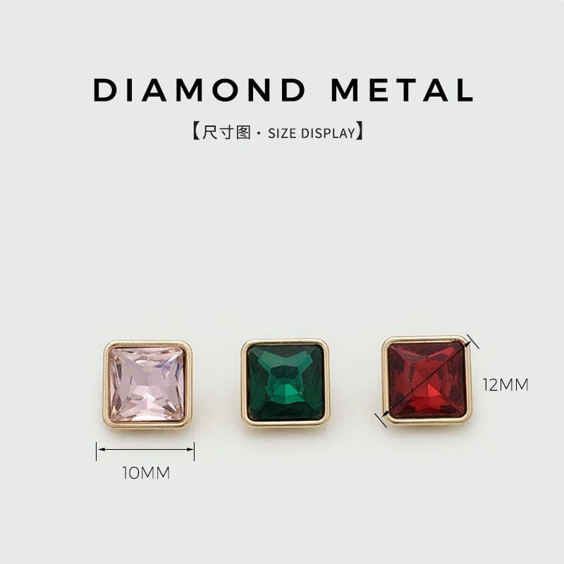 Square Crystal Buttons All-match For Shirts