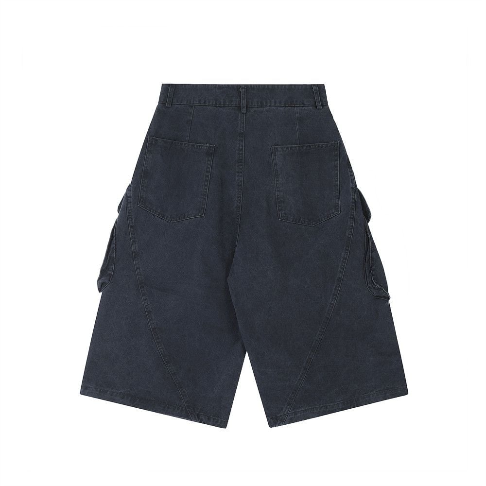 Men's summer cargo shorts with irregular large pockets