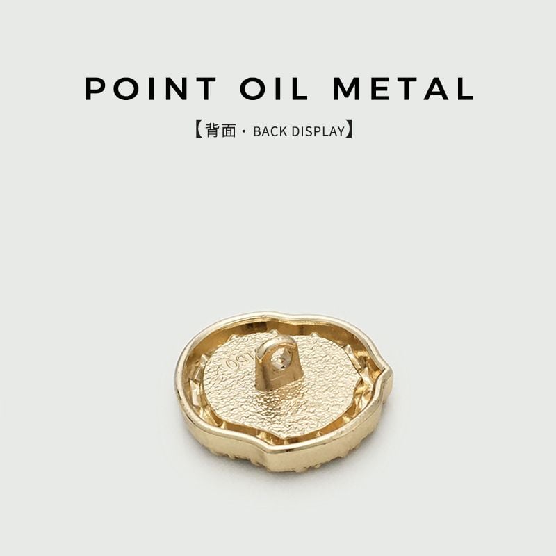 Metal Buttons With Rhinestone Edge, Irregular Design