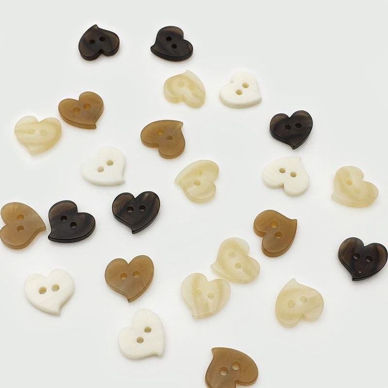 Vintage Two-hole Heart Resin Buttons