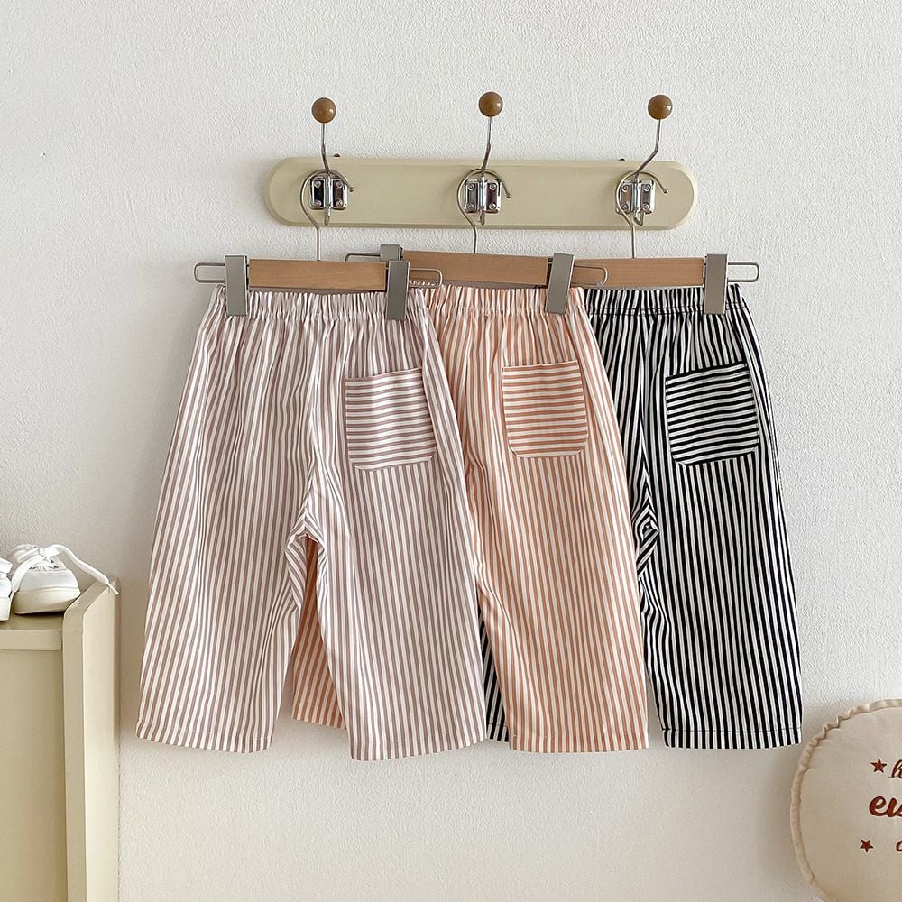Spring Summer Striped Pants for Boys & Girls, Kids Loose Straight Leg Casual Trousers, Wide Leg Breathable Anti-Mosquito Long Pants