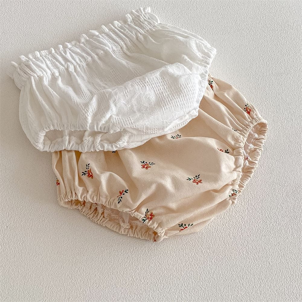 Spring Summer Floral Baby Baggy Pants, Cotton Lantern Pants for Toddlers