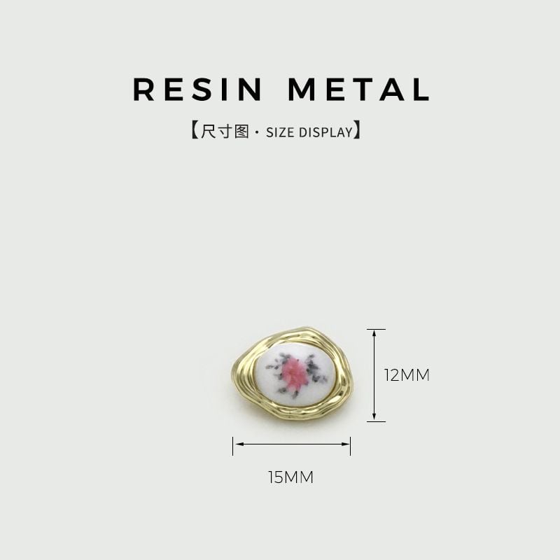 Retro Irregular Floral Metal Buttons