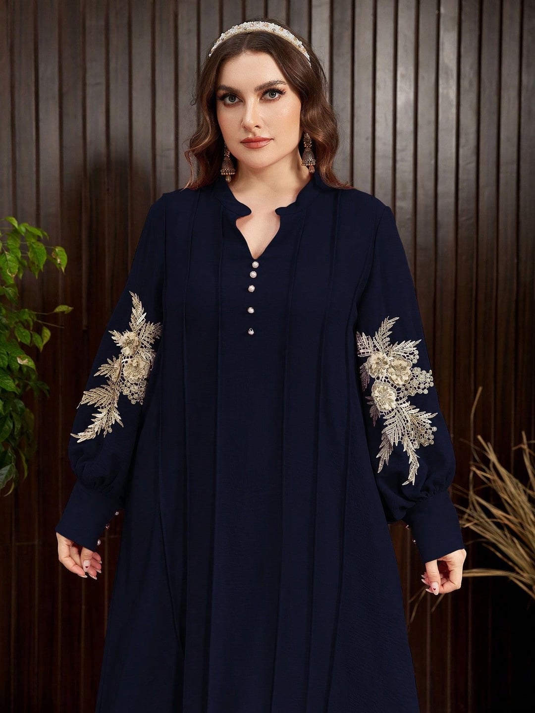 Plus size women dress, ladies abaya gown