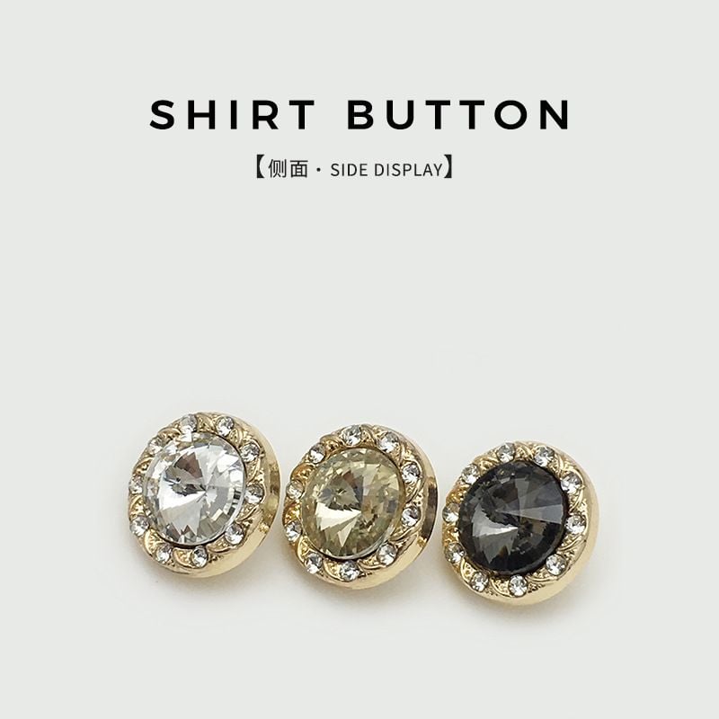 Versatile Crystal Rhinestone Metal Buttons for Cardigans