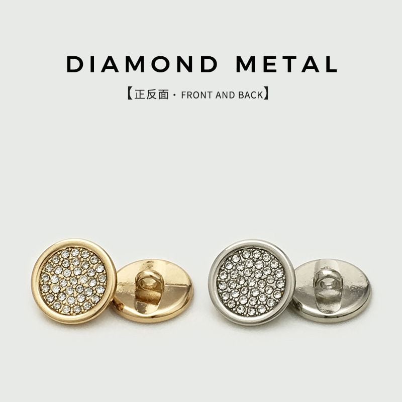 Exquisite Rhinestone Inlaid Stem Round Buttons, Premium Garment Fasteners