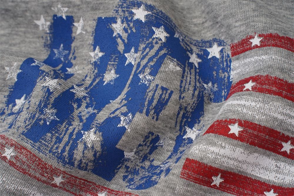 Men Vibe‑Style Pullover Hoodie, Flag‑Inspired Star & Stripe Print, Loose Western Street‑wear Sweatshirt for Spring Autumn
