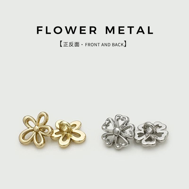 Exquisite Hollow Floral Metal Buttons, Minimalist Small Buttons for Shirts