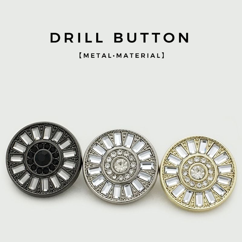 Luxury Sunflower Rhinestone Metal Buttons