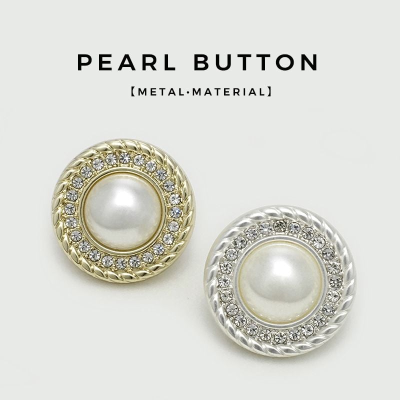 High-end Pearl Rhinestone Metal Coat Buttons