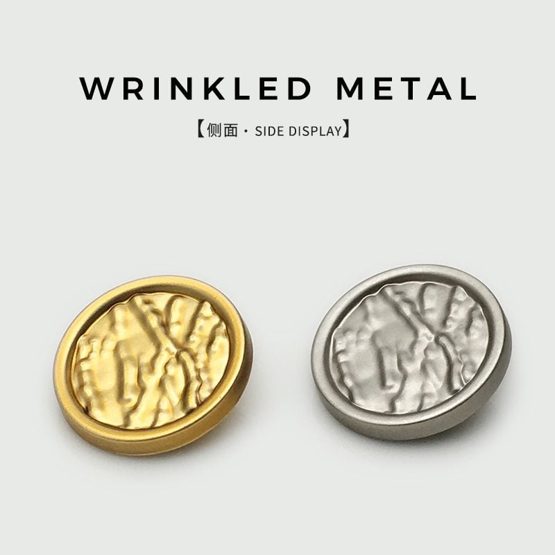 Retro Textured Round Metal Buttons with Dimpled Surface for Wool Coats