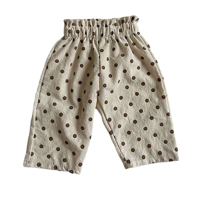 Spring Summer Kids Linen Cotton Pants, Retro Loose Anti-mosquito Beach Trousers for Toddlers