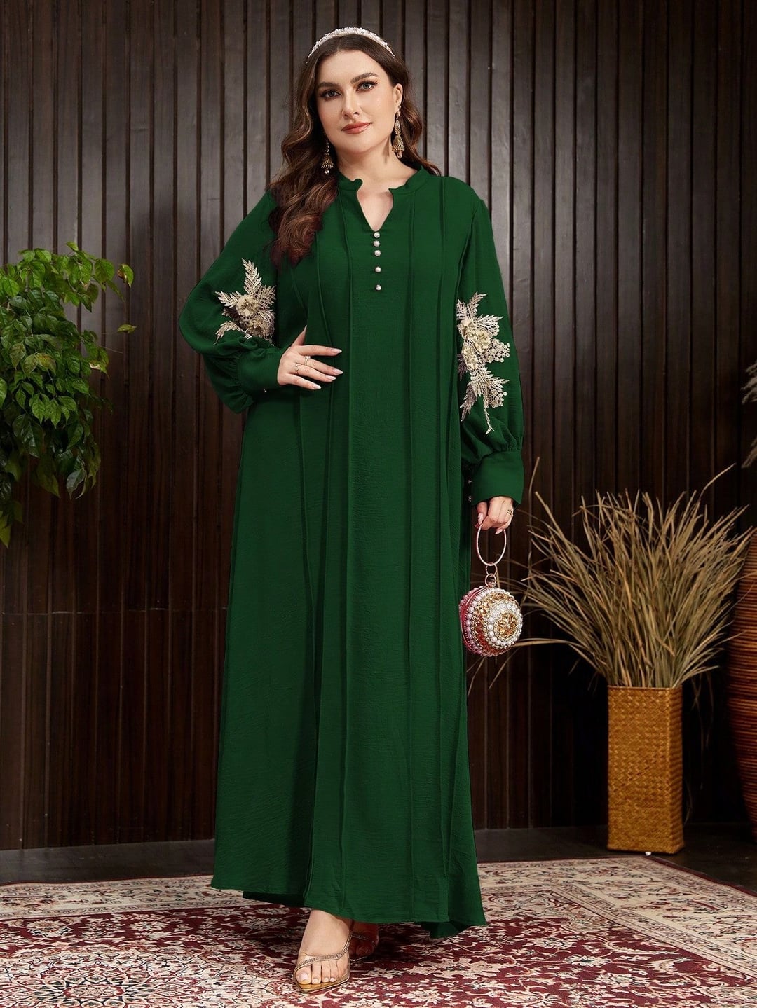 Plus size women dress, ladies abaya gown