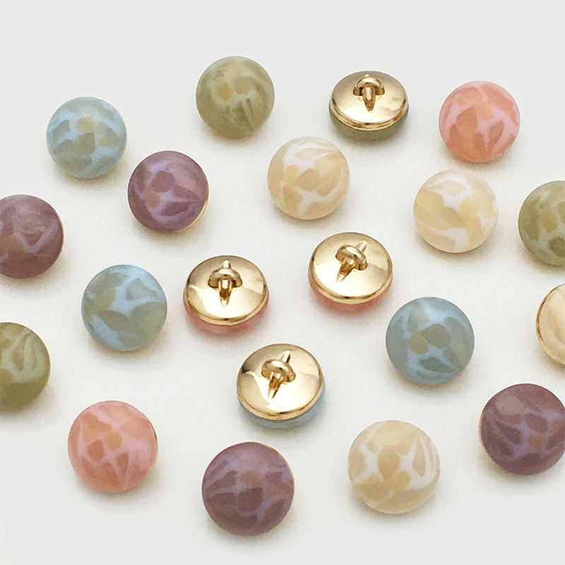 Leopard Print Resin Mushroom Colorful Shirt Buttons