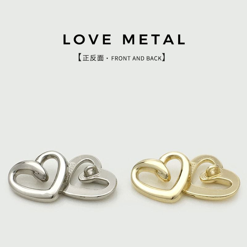 Metal Hollow Out Heart Sewing Buttons