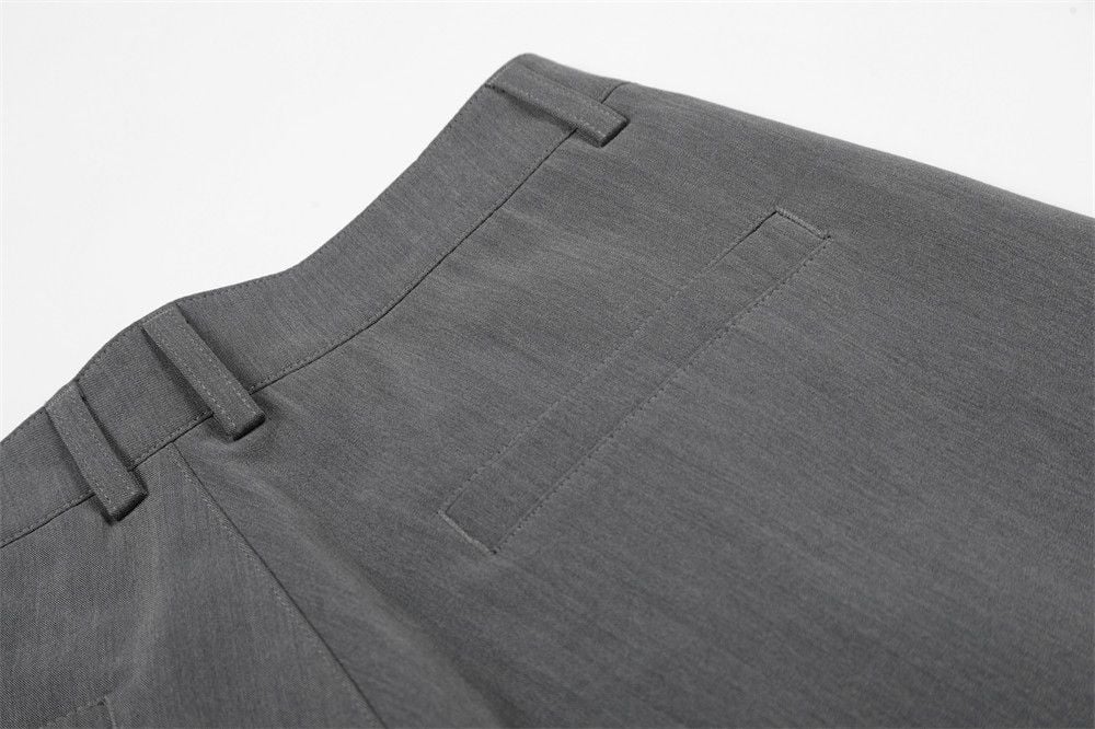 Men's Japanese‑style Streetwear Cropped Suit Trousers, Stud Detail Pleated Design, Drapey Wide‑Leg 7‑Point Shorts for Summer