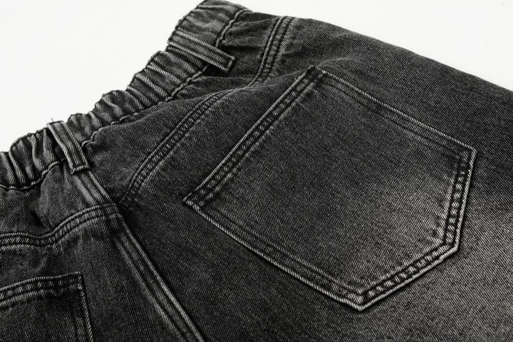 Men's Punk Vintage Washed Denim Cargo Shorts Vibe Style