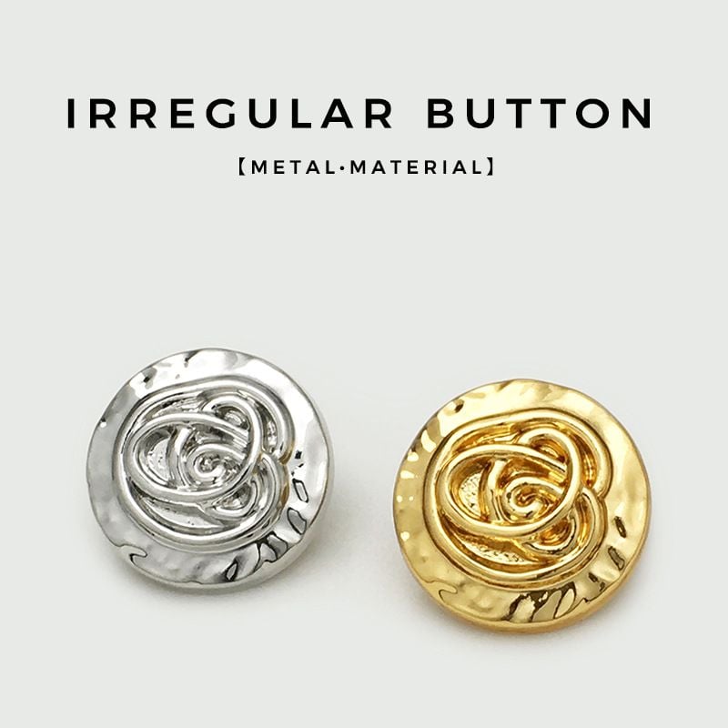 Retro Irregular Pleated Surface Metal Buttons
