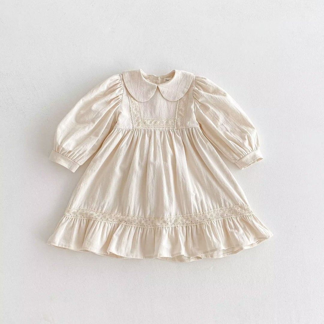 Lolita Princess Dress for Girls, Bow Decor Backless Design, Ruffle Trim, New Style for Spring & Autumn