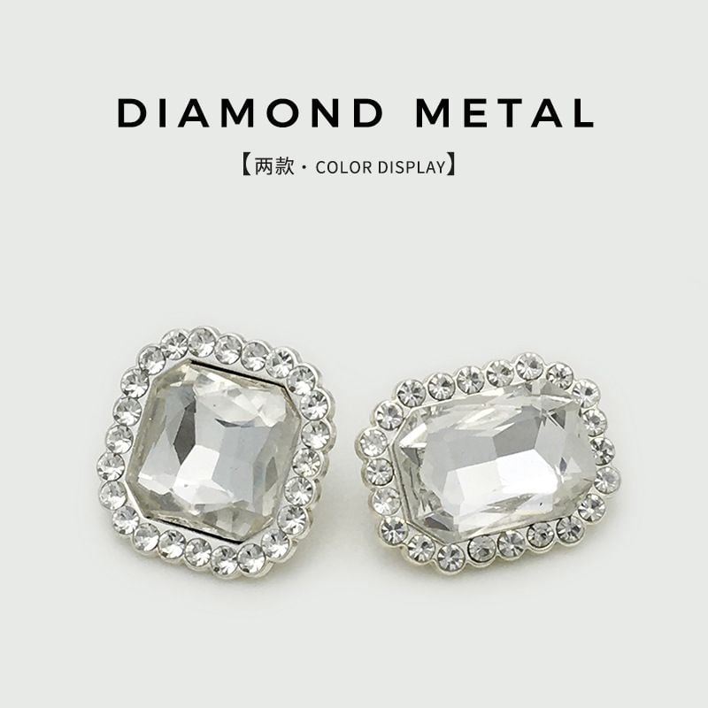 Square Crystal Rhinestone Buttons for Fur Coat Decoration