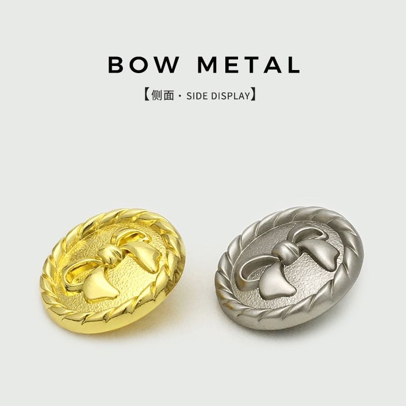 Bowknot Decor Round Metal Garment Buttons