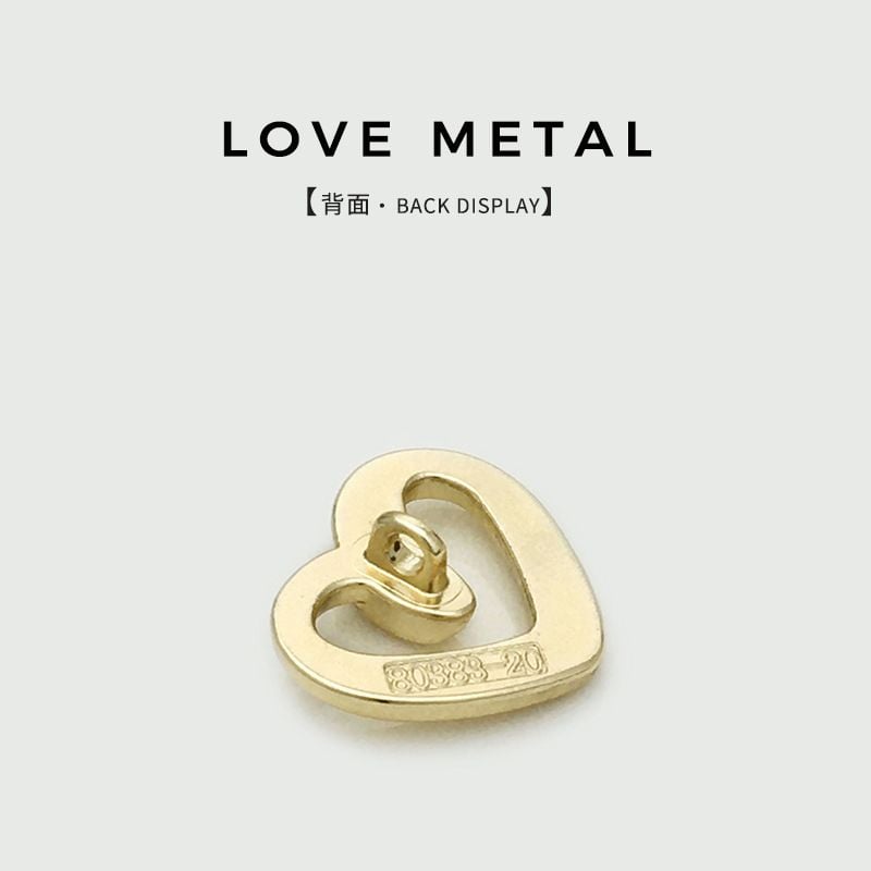 Metal Hollow Out Heart Sewing Buttons