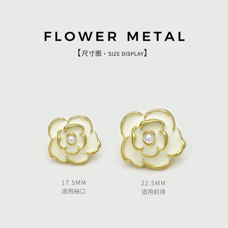Elegant Floral Buttons 3D Lotus Metal Buttons