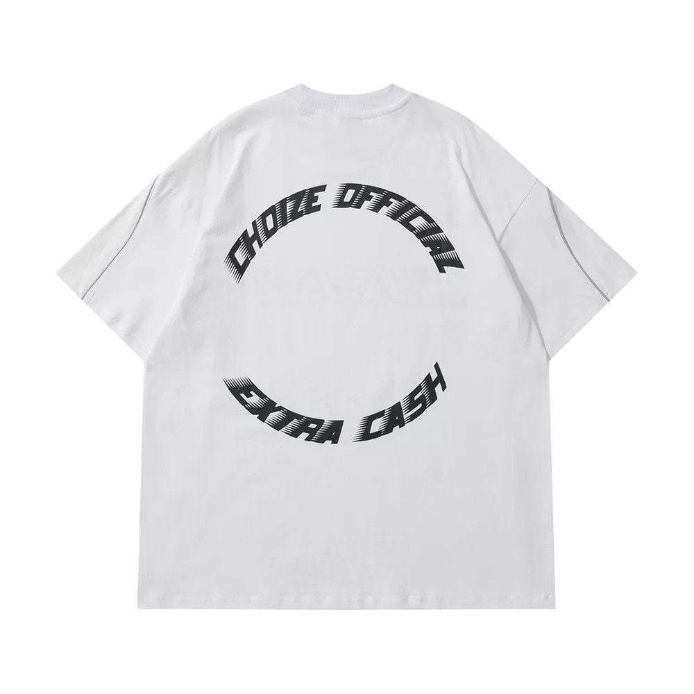 Men's loose letter print short sleeve T-shirt, American fashion