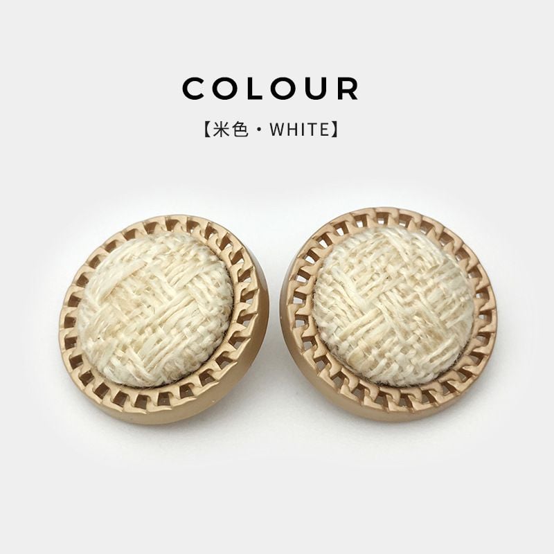 High-end Hepburn Style Hollow Edge Fabric Covered Metal Buttons