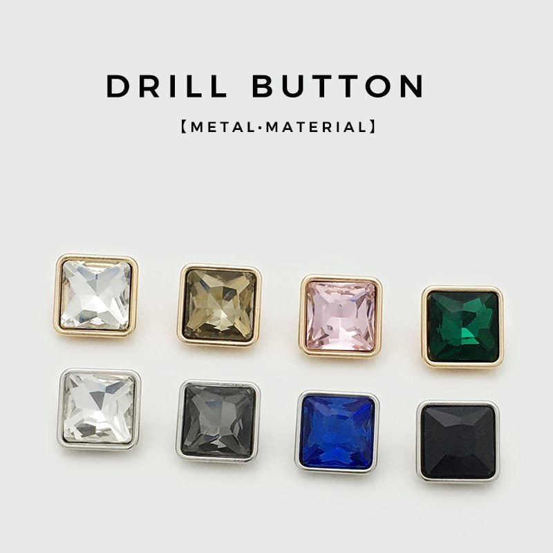Square Crystal Buttons All-match For Shirts