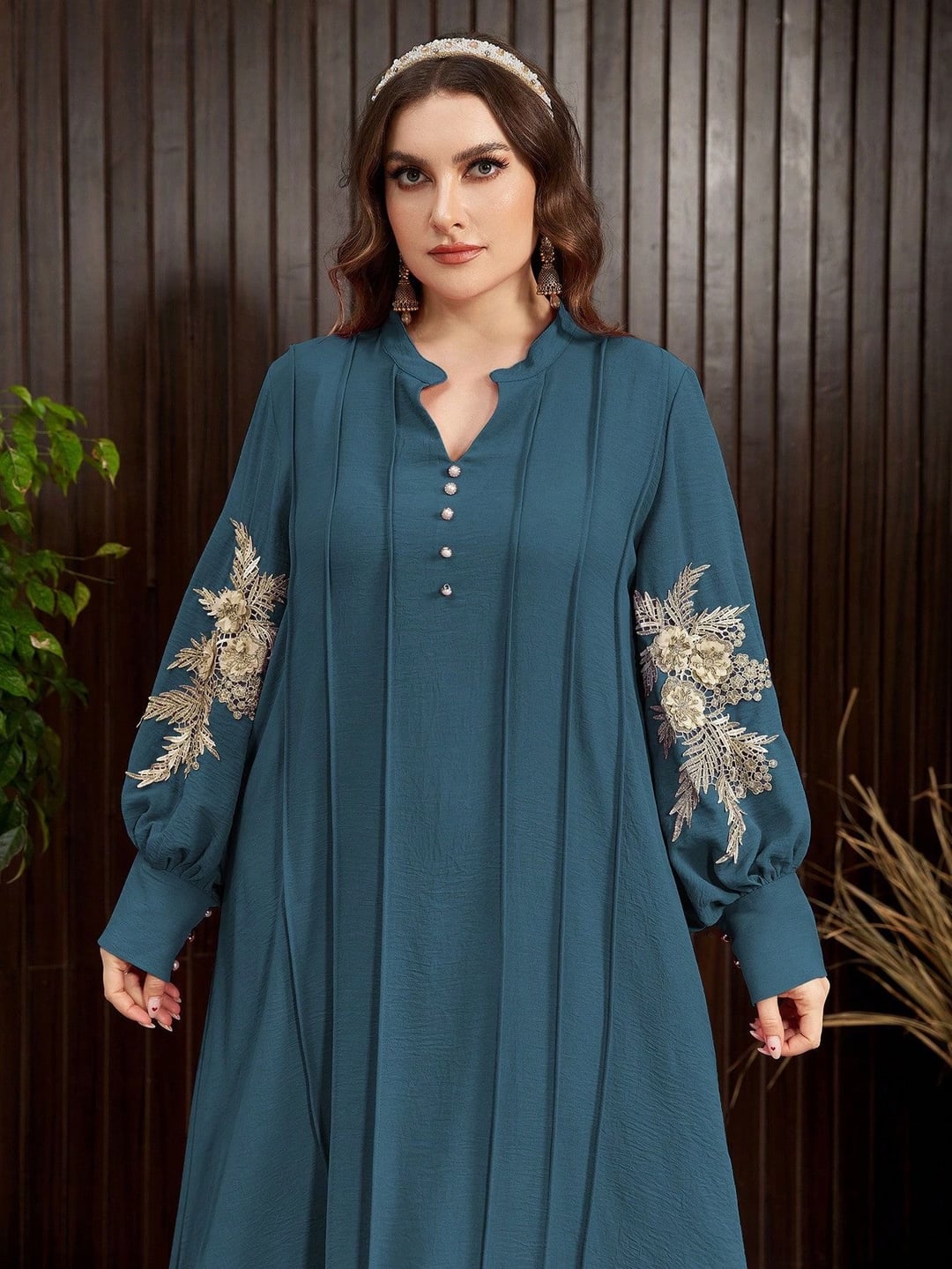 Plus size women dress, ladies abaya gown