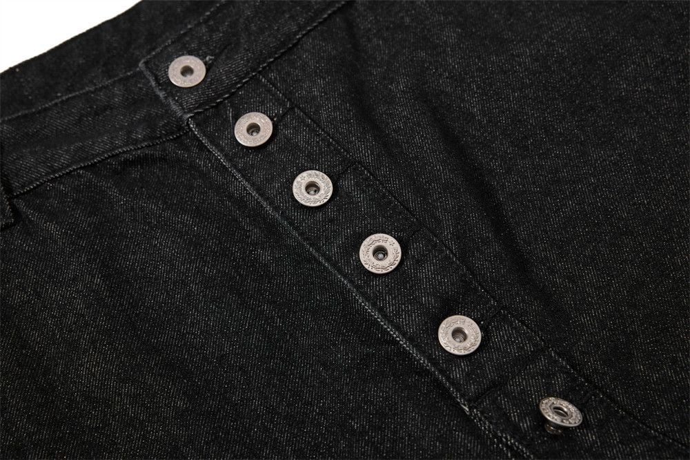 Men’s Summer Cropped 7‑Denim Shorts, Trendy Brand, Metal Button Fly, Unique Designer Look, Loose Straight‑Leg Fit