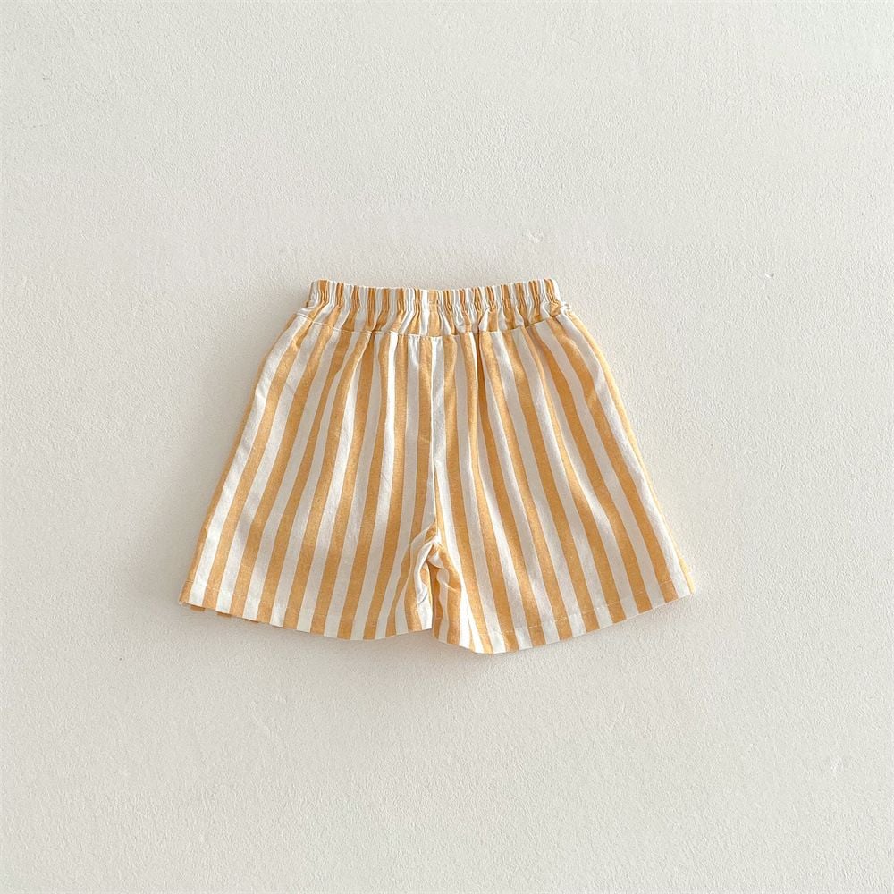 Boys Striped Drawstring Beach Shorts, Loose Pocket Shorts, Casual Daily Wear for Toddlers