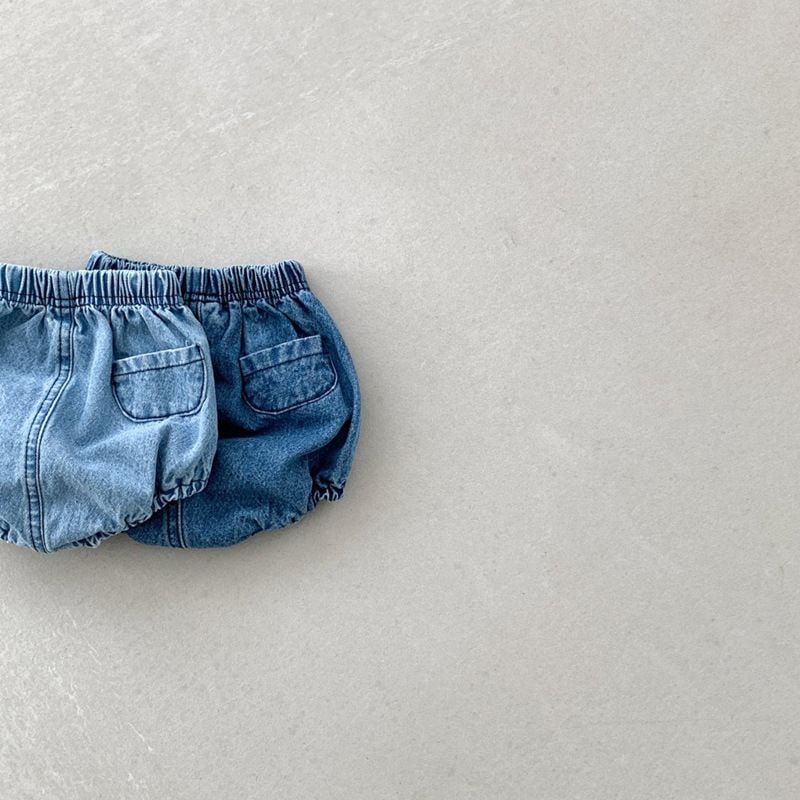 Summer Korean Denim Bloomer Shorts, Pocket Design Casual Shorts for Infant Boys Girls