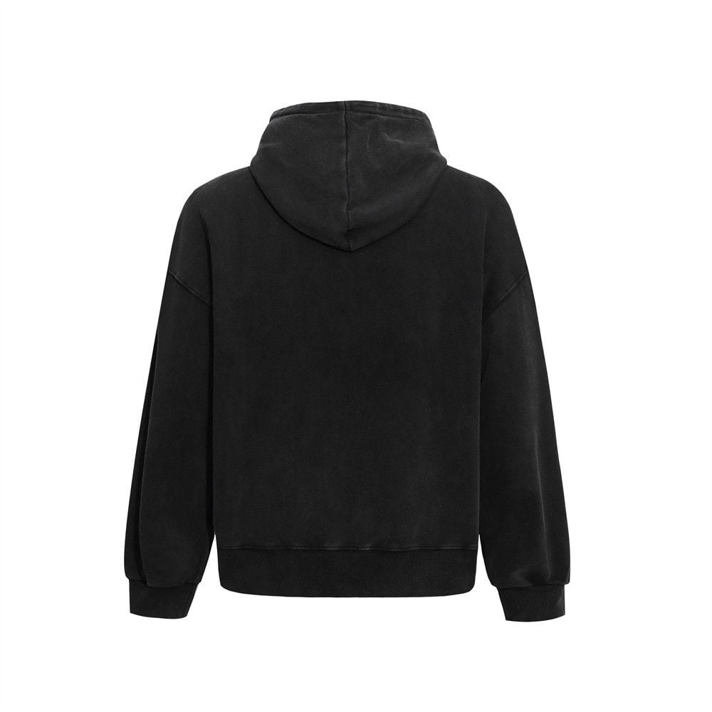 Men’s American Vintage Letter‑Print Pullover Hoodie, Punk Streetwear Loose Sweatshirt