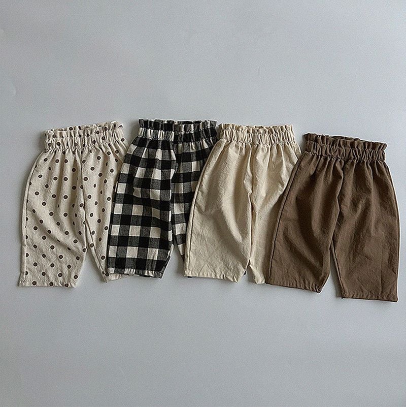 Spring Summer Kids Linen Cotton Pants, Retro Loose Anti-mosquito Beach Trousers for Toddlers