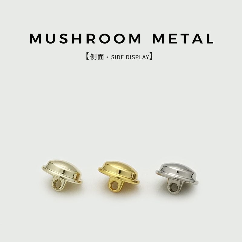 Classic Silver Glossy Mushroom Buttons | Smooth Metal Shirt Buttons