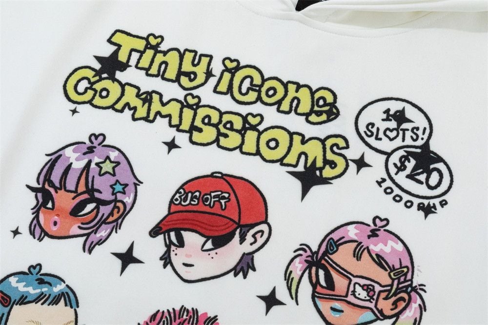Men Fun Cartoon Graphic Print Pullover Hoodie, Loose Casual Hip‑Hop Street‑Style Sweatshirt Jacket for Spring Autumn