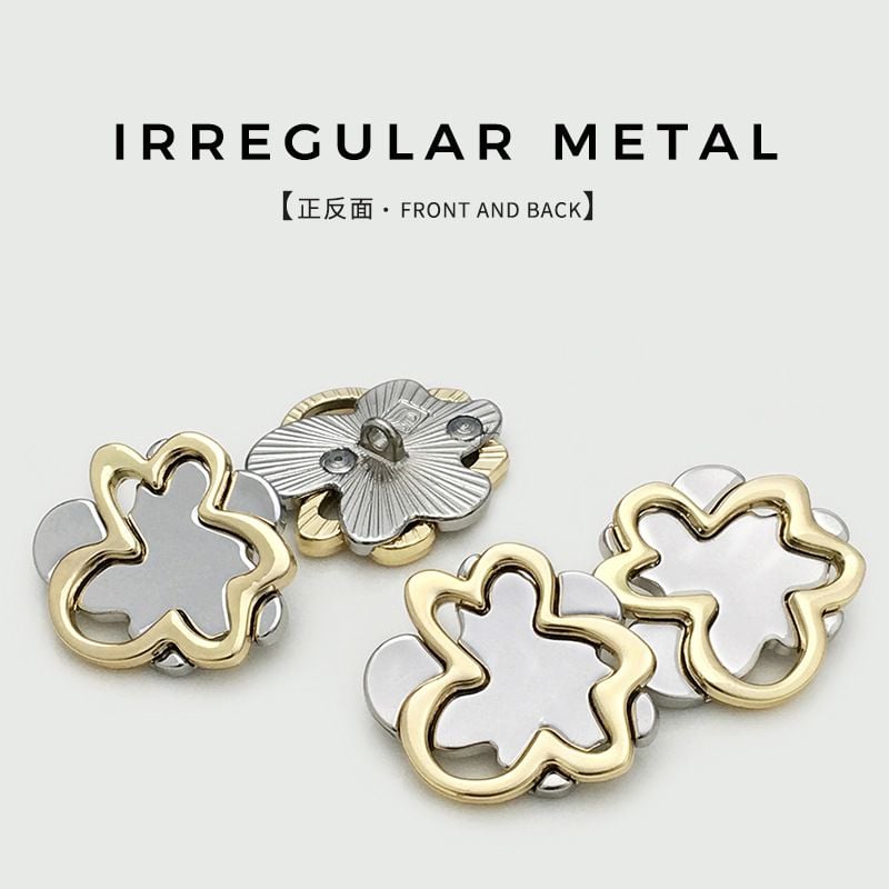 Irregular Metal Buttons, High-end & Stylish