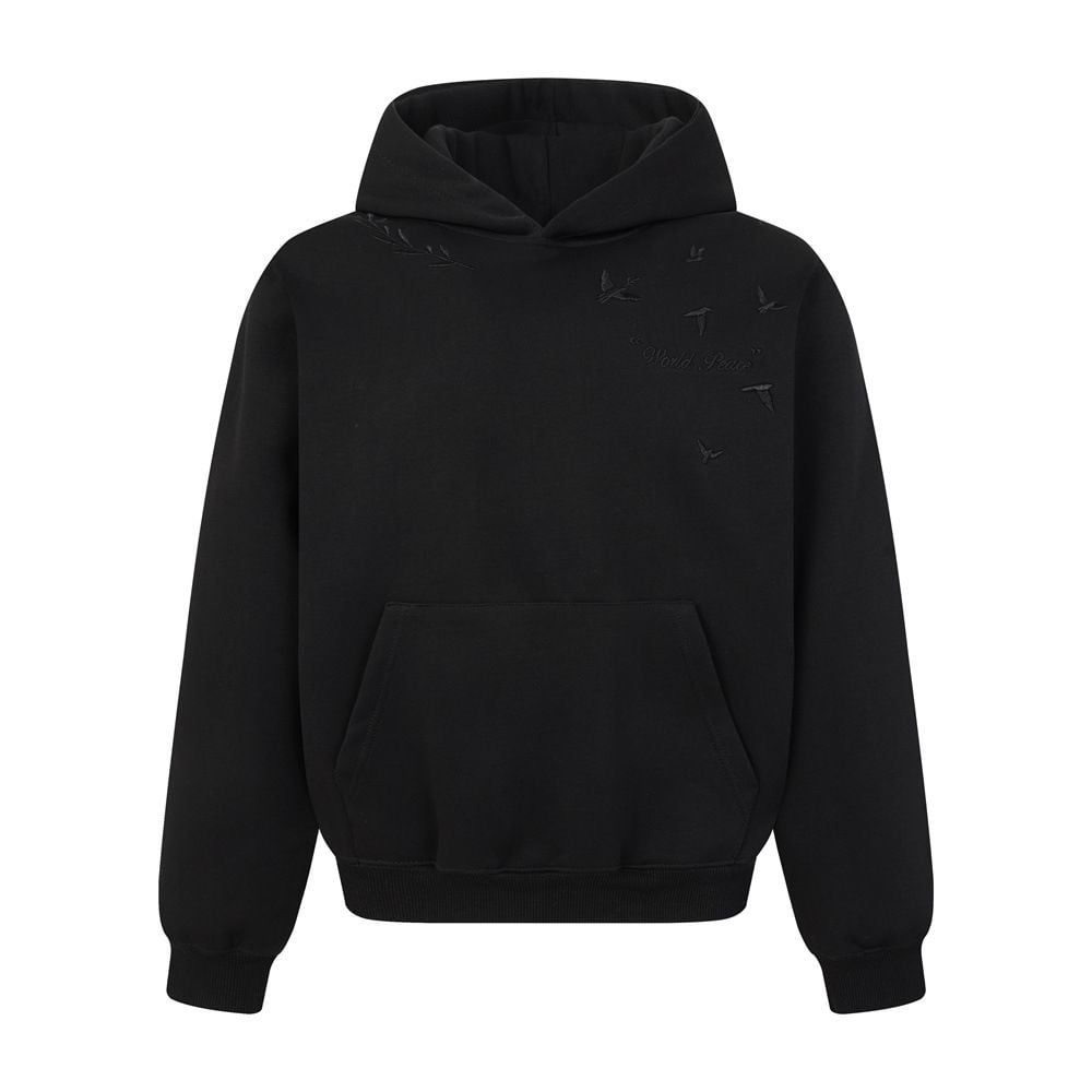 Men Street‑Style Pullover Hoodie, Unique Floral Embroidery Design, Loose Casual Sweatshirt for Spring and Autumn